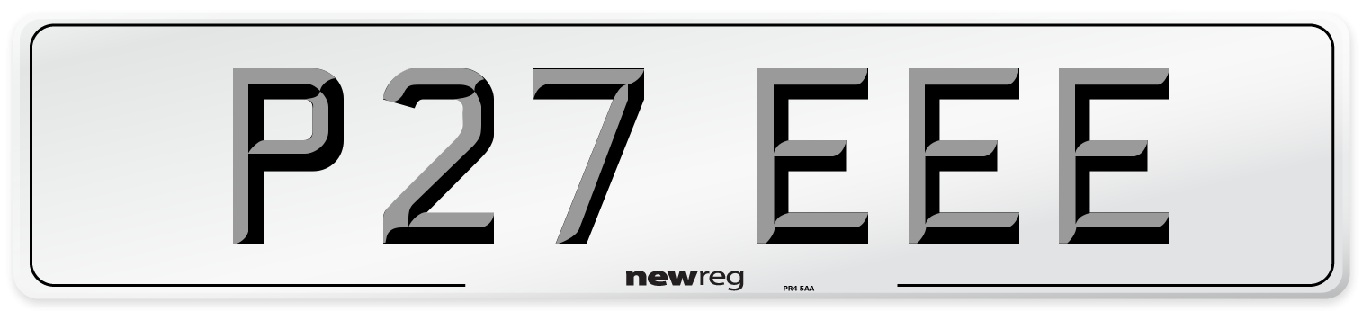 P27 EEE Number Plate from New Reg